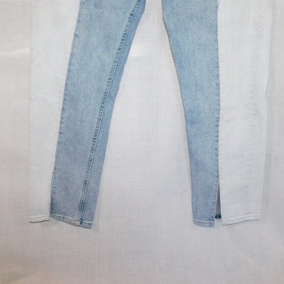 GAP High Rise Straight Crop Tonal Spliced Color Block Button Fly jeans Womens 25 - Picture 9 of 12